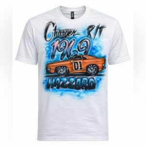 1969 Dodge Charger R/T HAZZARD Custom Made Airbrushed T-Shirt 1/1 Size Large NEW